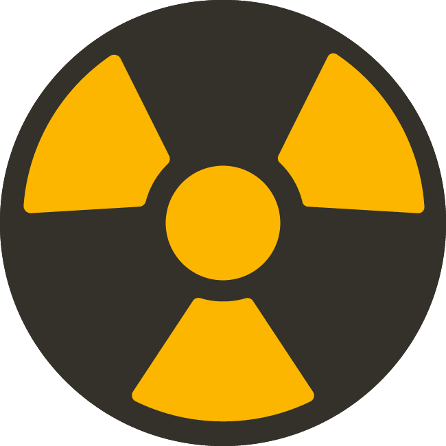 Illustrasjon av radioaktivt symbol