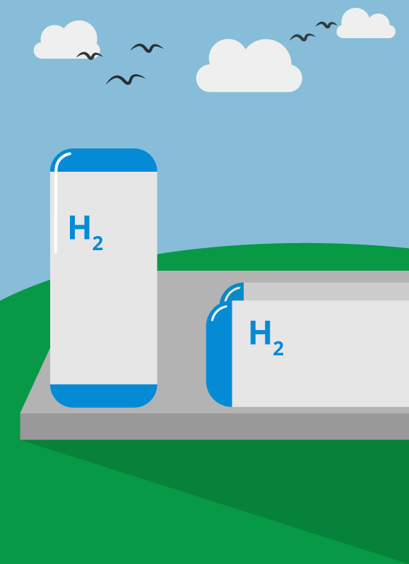 Illustrasjon av hydrogentanker 
